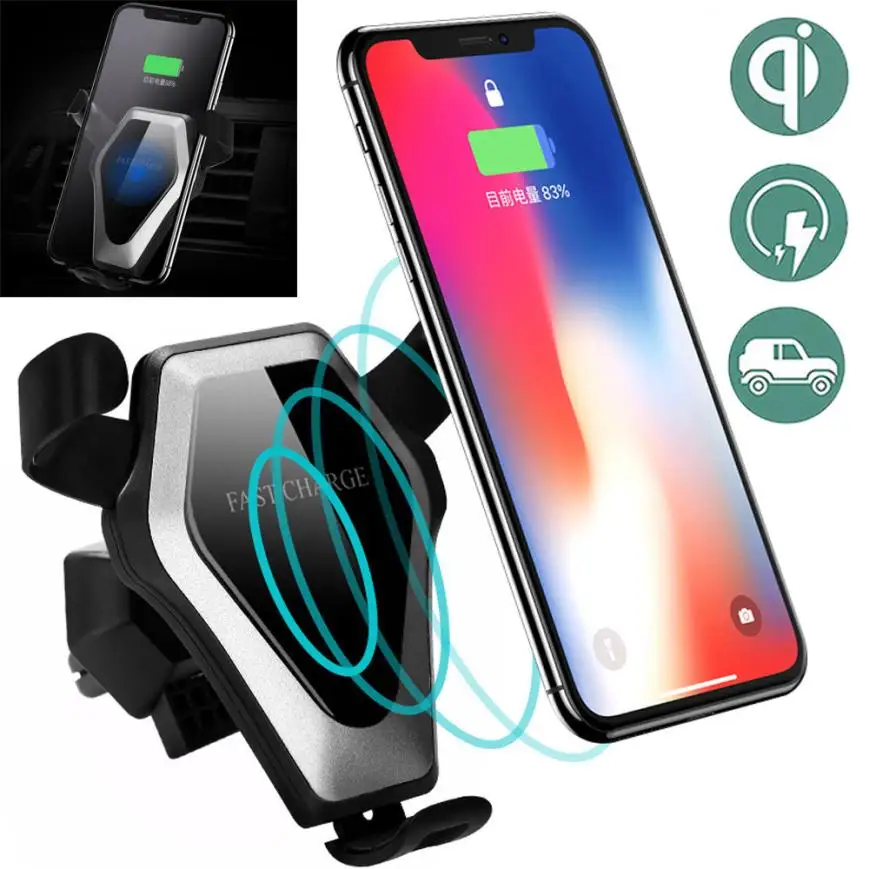 

Car Mount Holder Qi Wireless Charger Fast Wireless Charging Magnetic Intelligent Charger 5V 10W Cell Phone Adapter Accessories