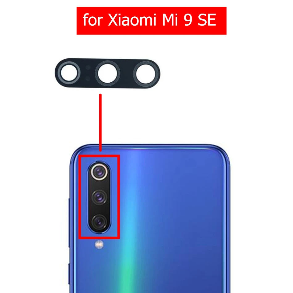 

2pcs for Xiaomi Mi 9 SE Camera Glass Lens Back Rear Camera Glass Lens with Glue for Mi 9 SE Replacement Repair Spare Parts