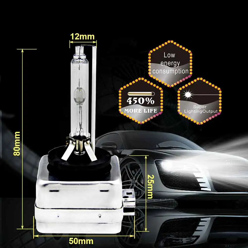 D1S ксеноновых фар, Высокопрочная конструкция лампы Conversion Kit авто фары 4300k 5000K 6000k 8000K 12000K 35W 12V