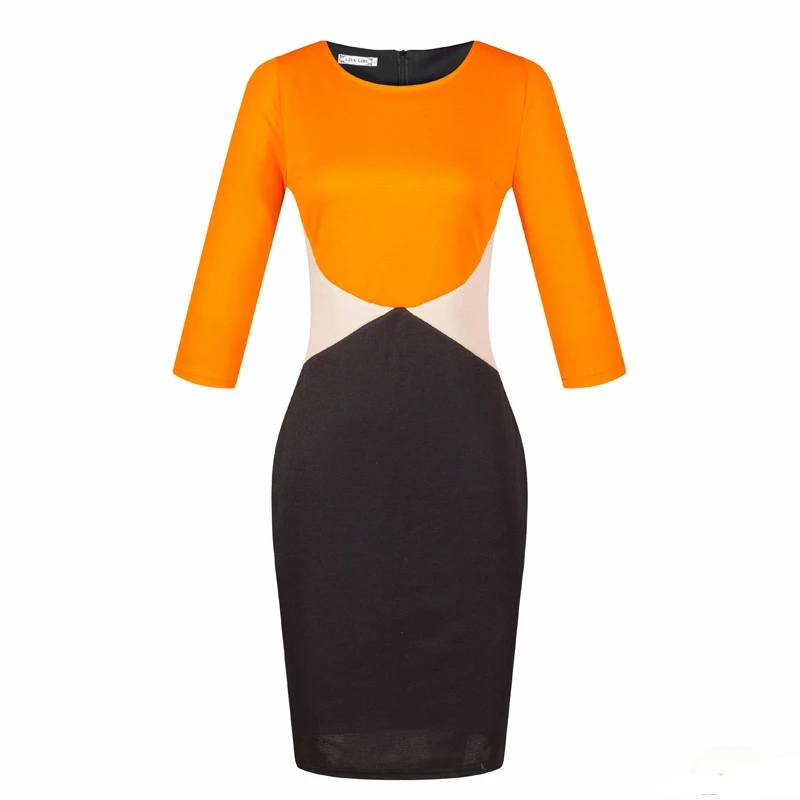Women Ladies Spring Summer Colorful Stitching Color Dresses Casual
