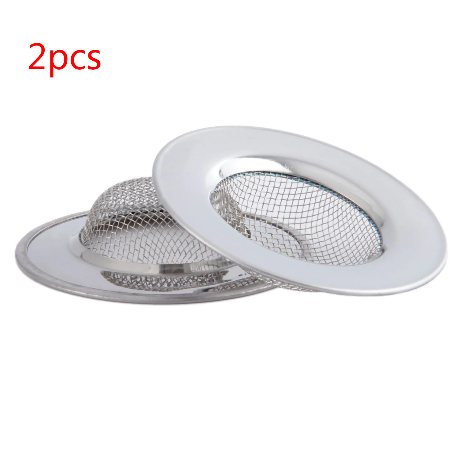2Pcs Kitchen Sink Strainer 6.4CM Stainless Steel Bathtub Hair Catcher Stopper Bathroom Shower Drain Hole Filter Sink Strainer