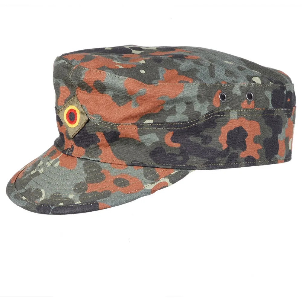 

WW2 GERMAN ARMY FLECKTARN CAMO MILITARY CAMOUFLAGE FIELD CAP HAT -SIZE 58cm