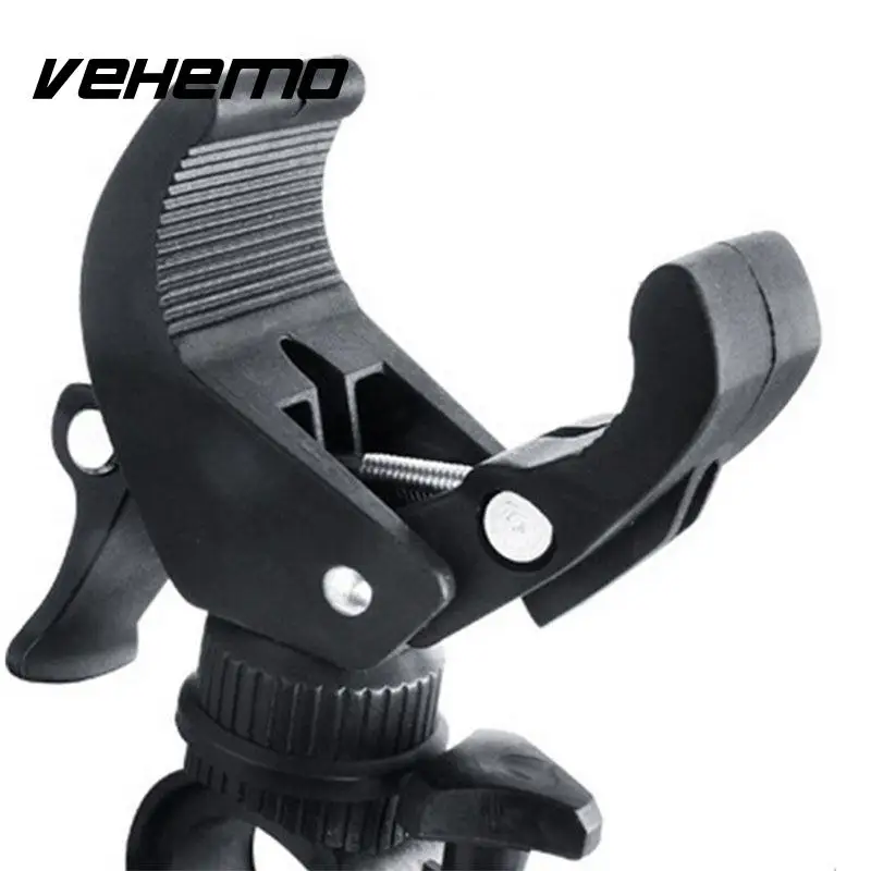 

Vehemo New Universal 360_Degree_Rotating Bicycle LED Flashlight Mount Flash Torch Holder Front Light Clip Clamp Lantern Black