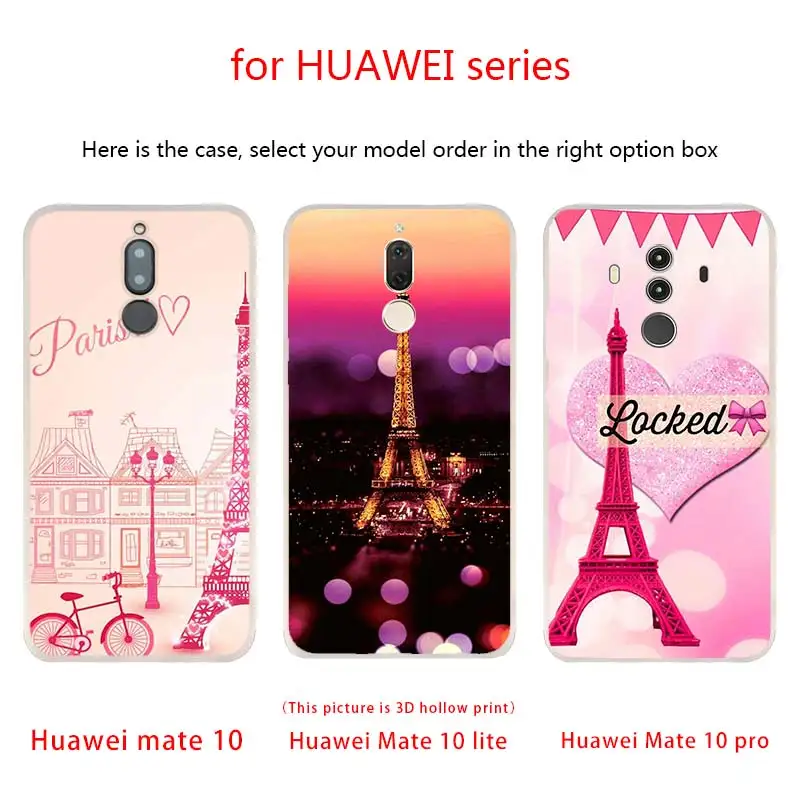 Эйфелева башня Париж Любовь Розовый телефонные чехлы для Huawei Mate 30 20 10 Lite Pro Мягкий