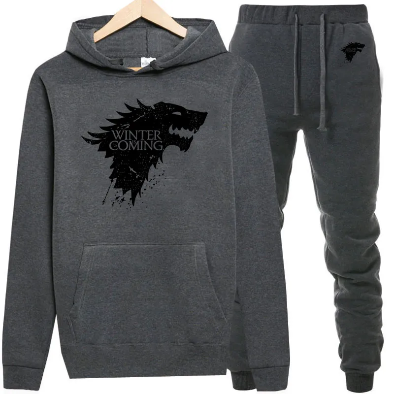 

Game of Thrones Autumn Casual Sportsuit Men Hoodies/Sweatshirts Sportswear Zipper Coat+Pant Tracksuit Men Brand Clothing