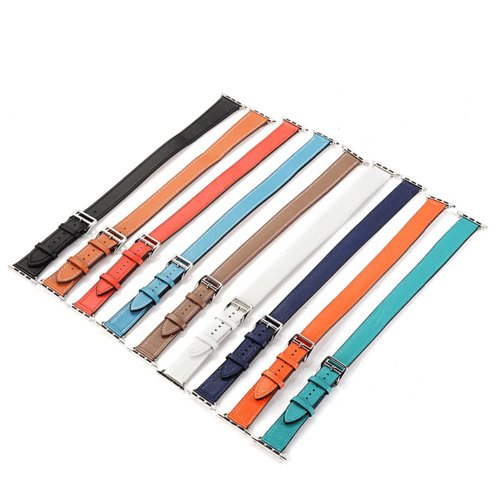 Ремешок из натуральной кожи для apple watch 4 band iwatch series 5 4 3 2 correa apple watch 42 мм 38 мм 44 мм 40 мм двойной тур ремешок для часов