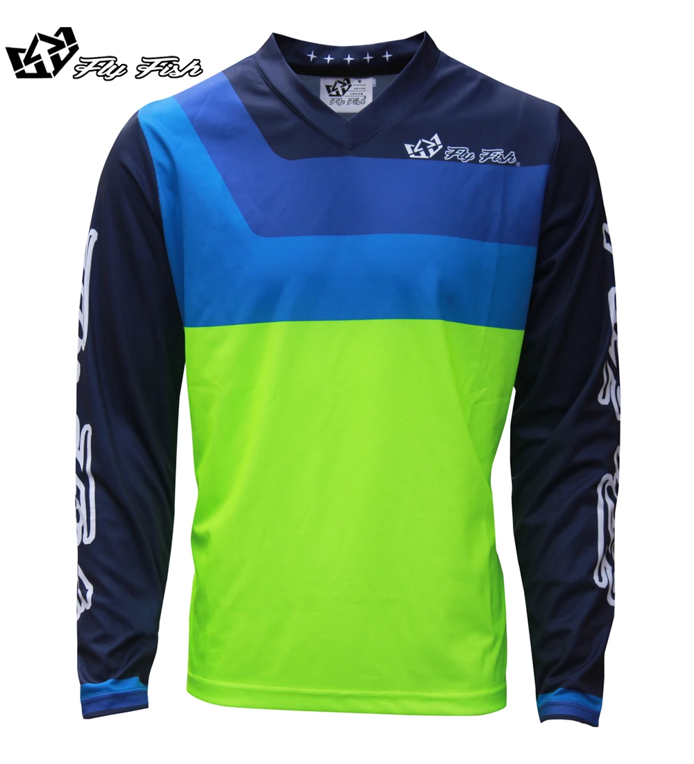 FLY FISH RACING GP Air Prisma MX внедорожный желтый/зеленый MTB Одежда для бега по бездорожью для мотокросса Джерси с длинным рукавом