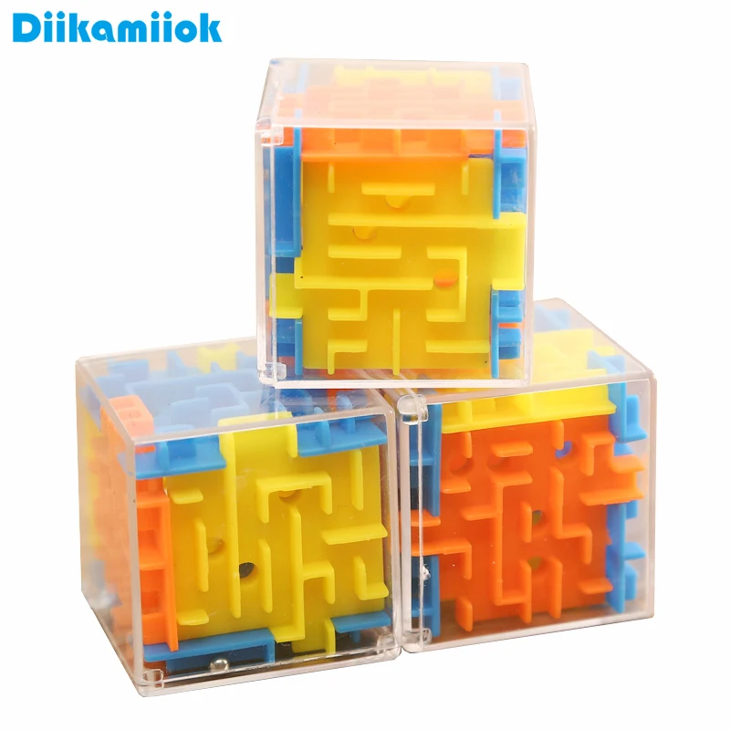 

3.8cm 3D Cube Puzzle Rotating Maze Ball Toy Hand Game Case Box Fun Brain Game Balance Early Learning Toys for Children SC-E08