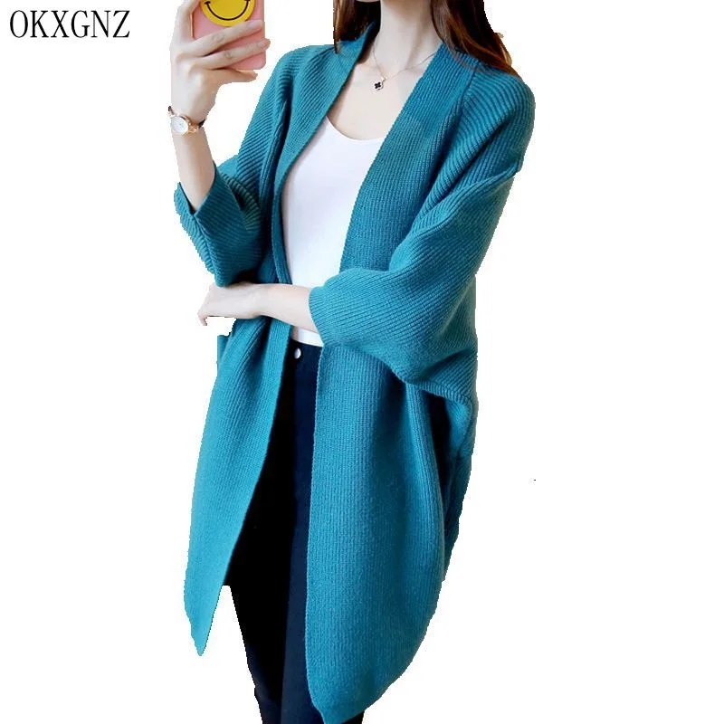 ^Cheap OKXGNZ Long Cardigans Knitted Sweaters Female 2017 Spring Korean Costume Loose Bat Sleeves Sweater Coat For Women Knitwear AH132 ^Cheap OKXGNZ Long Cardigans Knitted Sweaters Female 2017 Spring Korean Costume Loose Bat Sleeves Sweater Coat For Women Knitwear AH132