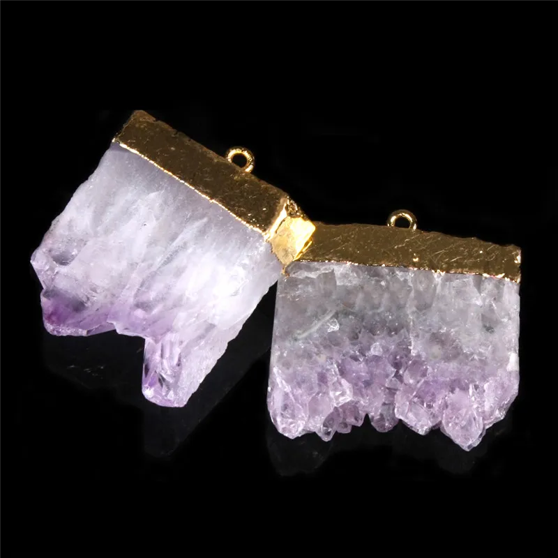 

seven chakra Popular Natural Stone Real Purple crystal Necklace Purple Crystal Gem Pendant Necklace