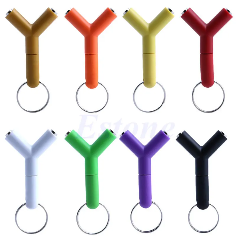 

3.5mm Earphone Headphone Audio Splitter Male To 2 Female Y Shape Stereo Adapter Free Shipping
