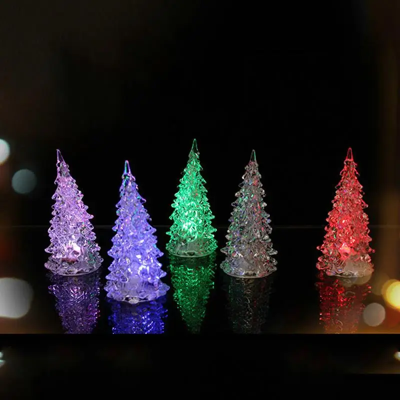 7 цветов, акриловый светодиодный светильник для украшения рождественской елки, прозрачные рождественские безделушки, украшение для дома, рождественский подарок