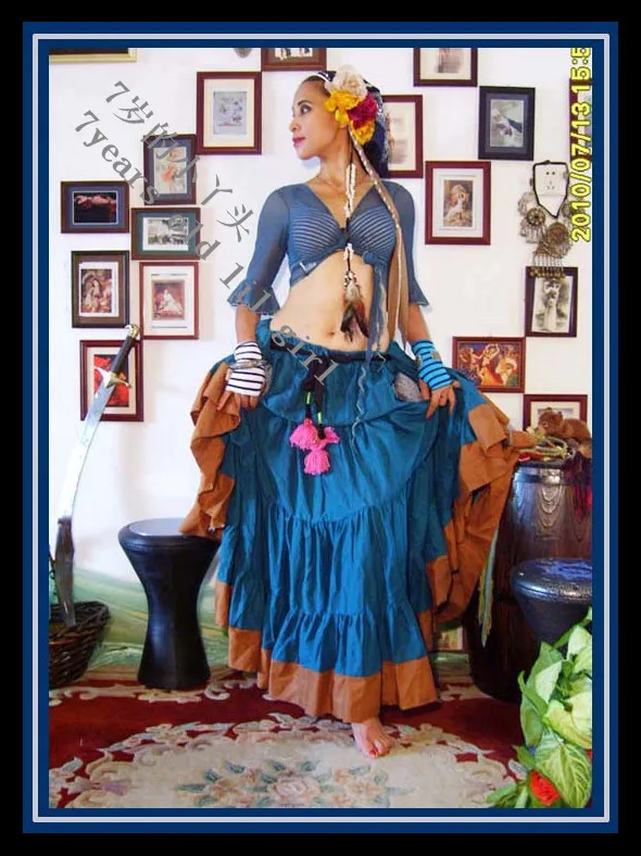 

Belly dance top Transparent thin belly danc small flare Blouse Top CD002