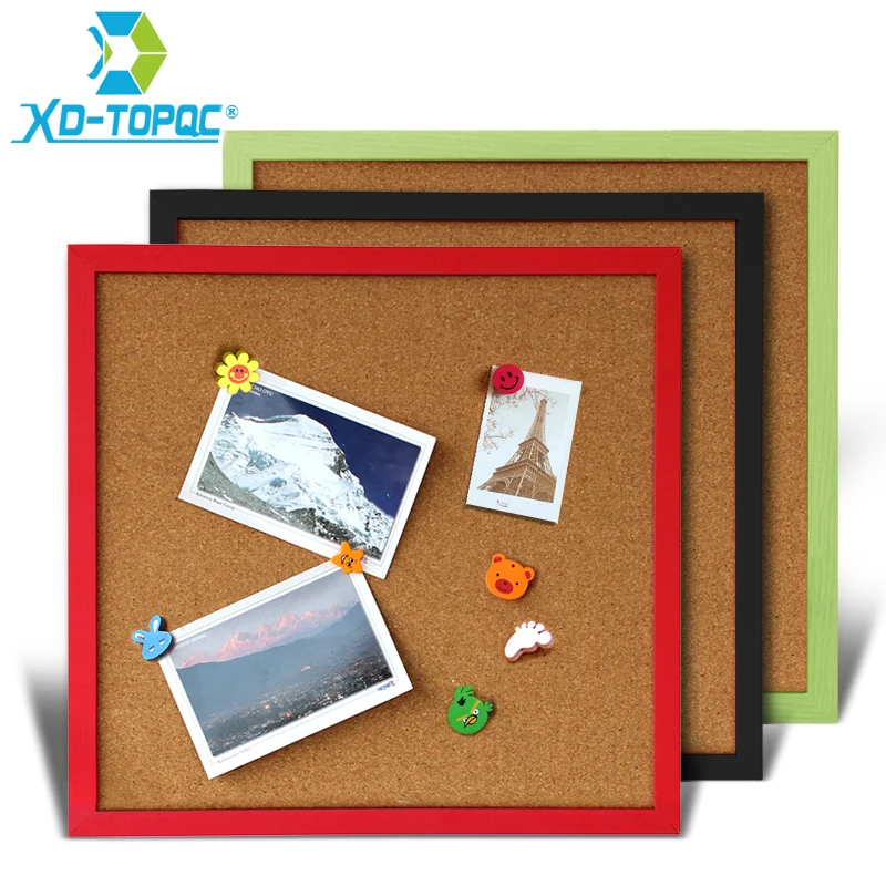 35*35cm Cork Board Bulletin Board Message Boards Wooden Frame Pin Memo Board For Notes Multicolor 11 Colors Decorative Board new style equilateral hexagon cork board innovative message board pin boards wood frame decorative postcard wall bulletin board
