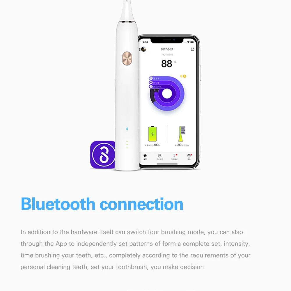 Xiaomi mijia Soocas X3, звуковая зубная щетка, зубная щетка, USB перезаряжаемая, обновленная, для взрослых, водонепроницаемая, ультра звуковая, автоматическая