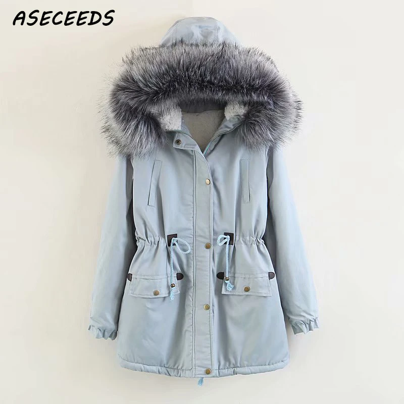 Winter black Army Green Hooded Parkas women winter coat casual zipper Warm Thickening Down jacket women overcoat Parkas korean