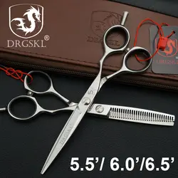 DRGSKL лист ивы форма Ножницы для волос высокого качества, 5,5/6,0/6,5 дюймов Профессиональные Парикмахерские ножницы ланцет волосы срезанные