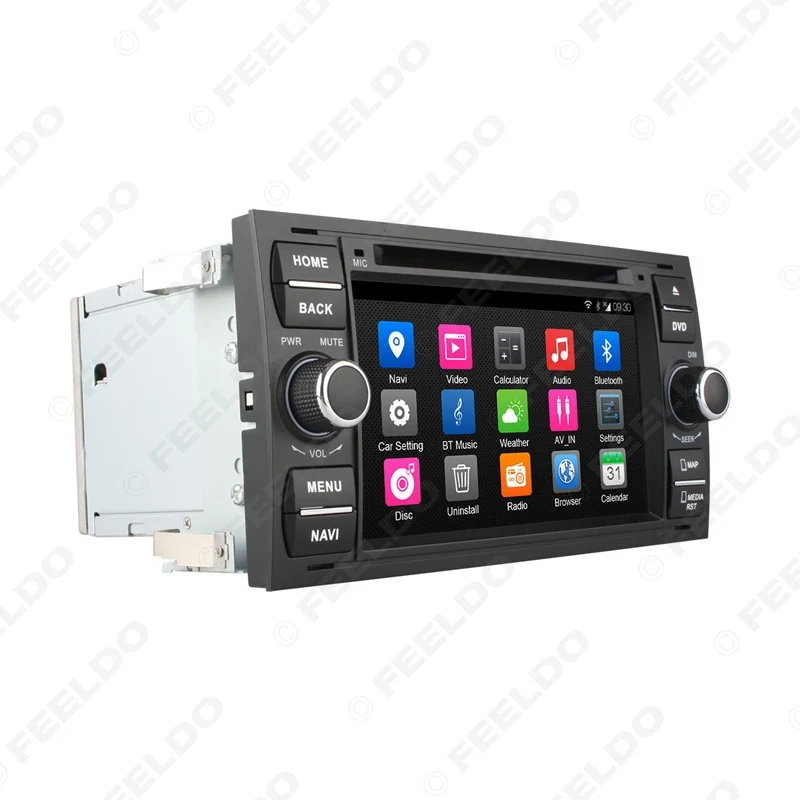 Excellent FFELDO 7" inch Black Panel Android 6.0 Quad Core DDR3 2G/4G LTE Car DVD GPS Radio Head Unit For Ford Focus/Focus II/Galaxy 0