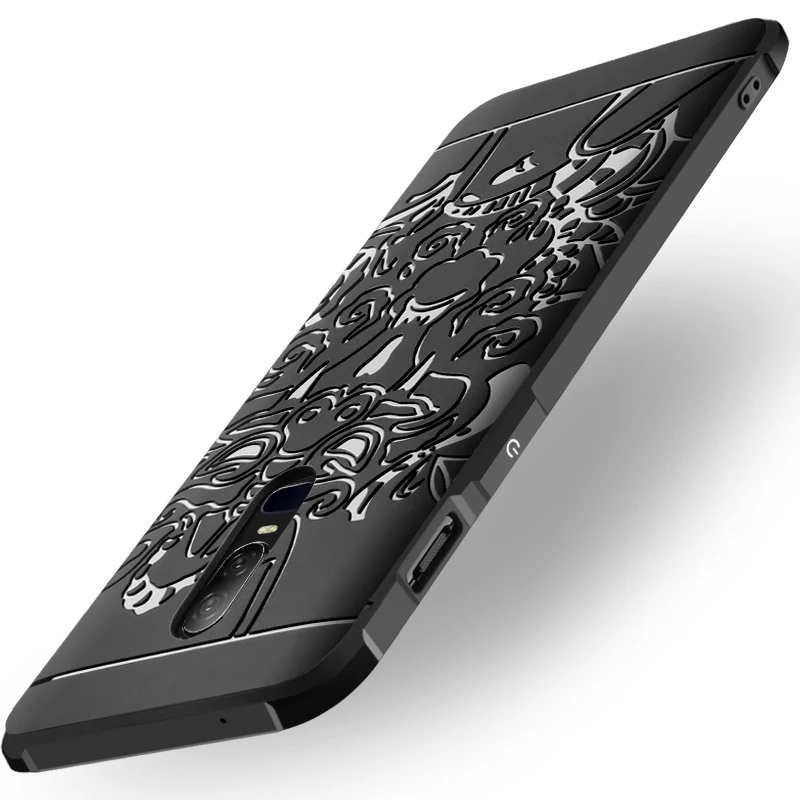 

Luxury case For OnePlus 6 Soft silicone Dragon Pattern Protective back cover cases for one plus 6 oneplus6 full cover shell