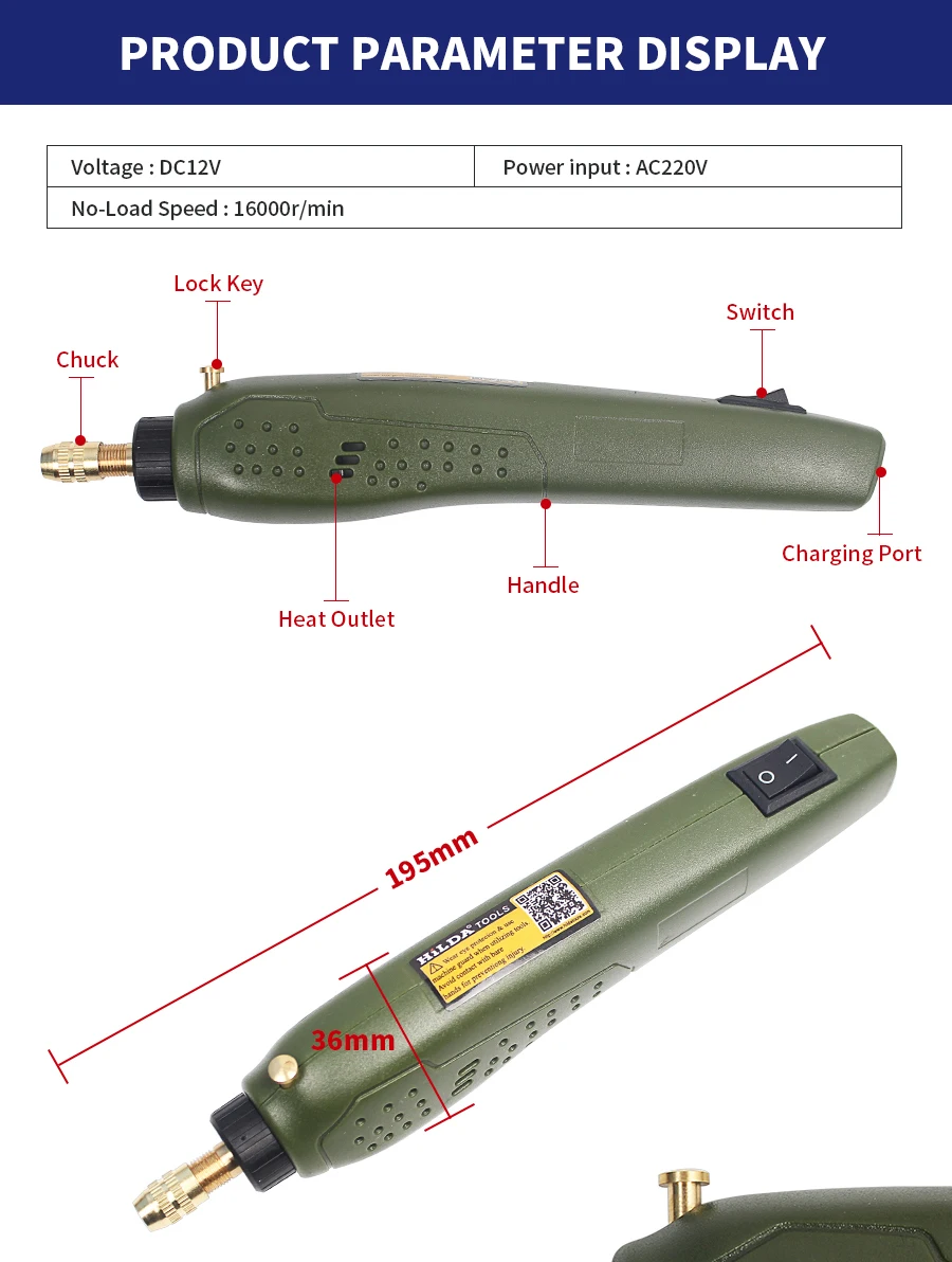HILDA для Dremel мини-электрическая дрель+ набор шлифовальных аксессуаров, многофункциональная гравировальная машина, электрические наборы инструментов, электроинструменты