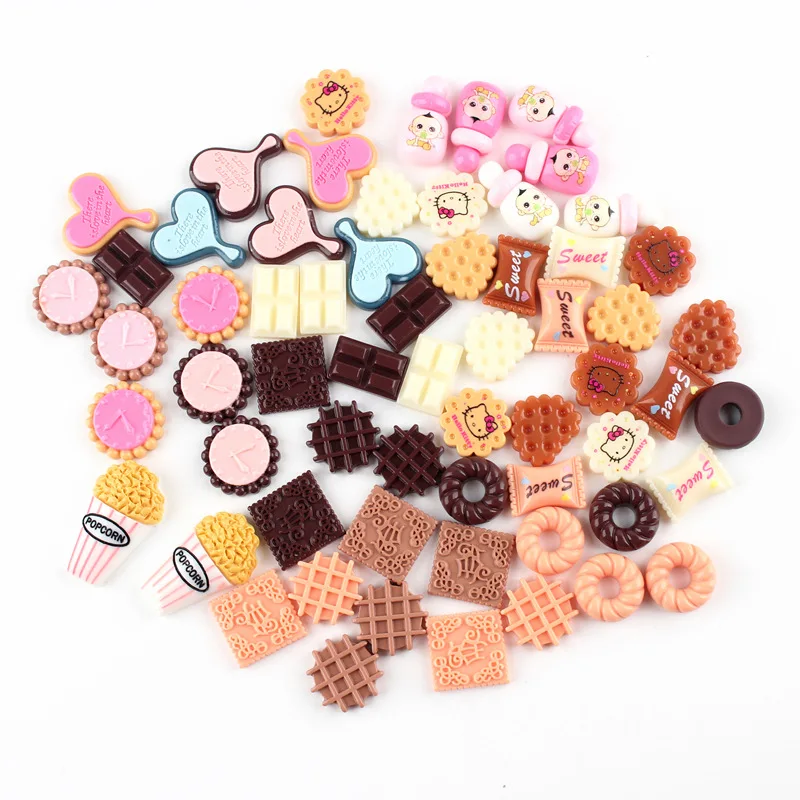 

10Pcs Cartoon Flatback Resin Cabochon Simualtion Food Embellishments for Scrapbooking DIY Phone Case Decor Hair Bows Accessories