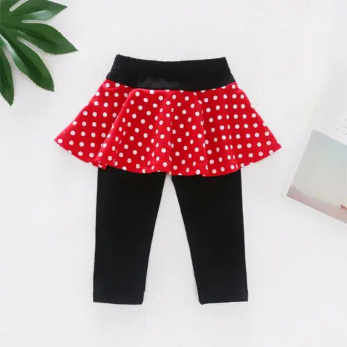 2019 Toddler Kids Girls Polka Dot Culottes Skinny With Tutu Skirt Pants Outfits Litte Summer Pantskirts Hot 9M-6Y | Детская одежда и