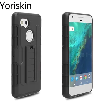 

Dual Layer Protective Cover Hard Shell Soft TPU Rugged Armor Tough Shockproof Case For Google Pixel XL 2 With Blet Clip Case