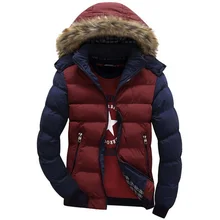 Пальто с капюшоном Для мужчин Повседневное дизайнерская парка Для мужчин зимний утепленный теплый меховой воротник куртка casacos зимняя мужская куртка