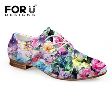 FORUDESIGNS Women Shoes PU Oxford Shoes for Women Floral Flats Shoes Woman Moccasins Casual Oxfords Zapatos Mujer Plus Size first dance women oxfords dr matrins girl casual shoes female leisure shoes for women flats oxford custom 3d prints black shoes