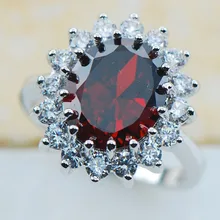 Granate Plata de Ley 925 Anillo de bodas de La Joyería de Lujo de Calidad Superior Tamaño 5 6 7 8 9 10 11 F1180