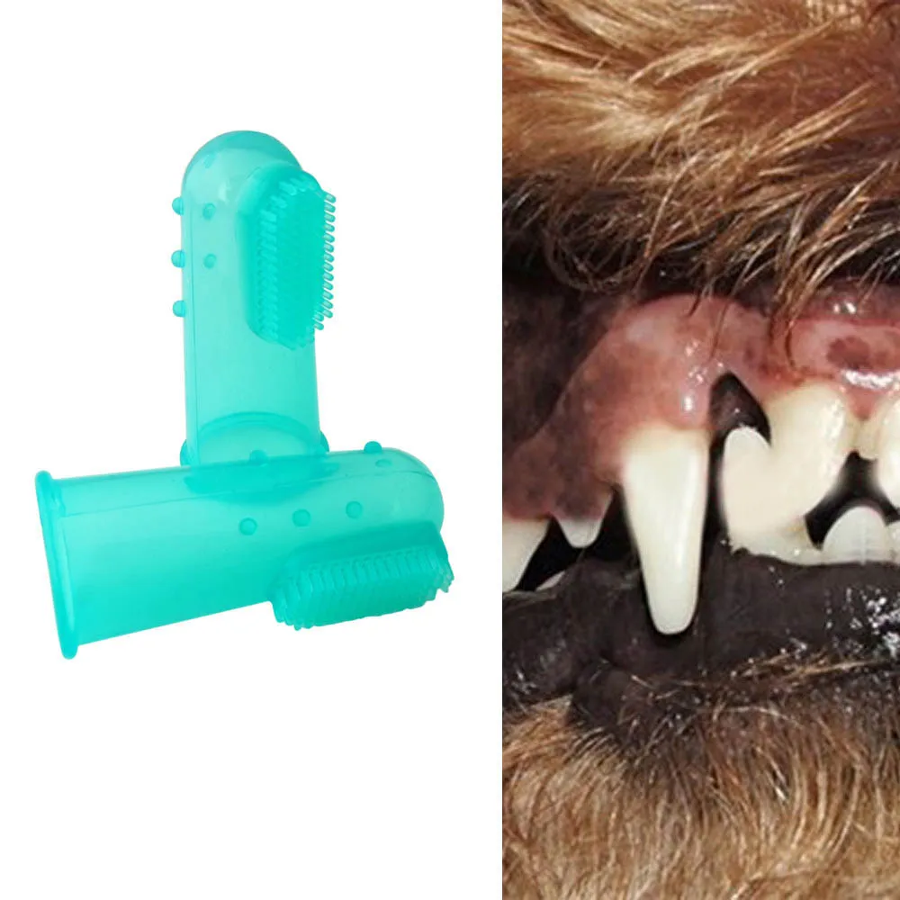 2019 Super Soft Pet Finger Toothbrush Teddy Dog Brush Bad Breath Tartar Teeth Tool Care Dog Cat Cleaning Supplies