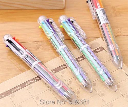 50 шт./лот многоцветная шариковая ручка, 6 цветов шариковая ручка, красивая шариковая ручка, подарочная ручка для детей и студентов