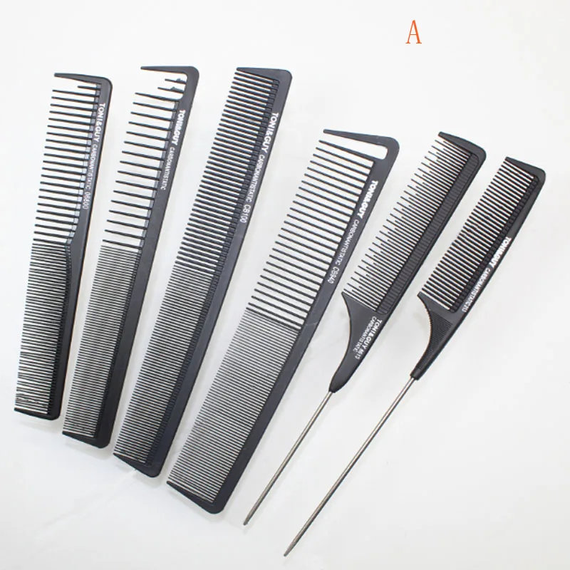 Barber Comb In Carbon Material 6 Pieces/lot Carbon Plain Haircut comb