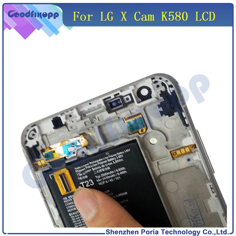 LG0006 For LG k580 LCD Display With Touch Screen Digitizer With Frame Assembly Original Replacement Parts(4)