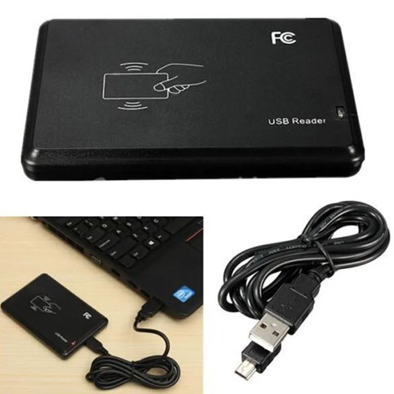 

1 Pcs 125Khz USB RFID Smart Card Reader Portable Contactless Proximity Sensor EM4100 HJ55