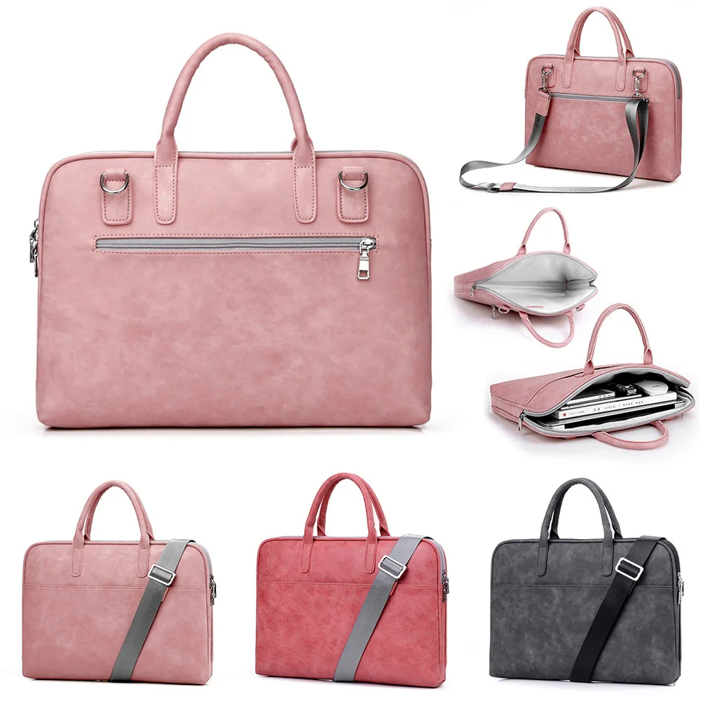 

2018 Wen Women PU Leather Laptop bag For 13 14 15 inch For macbook air 13 Universal Laptop Notebook portable Shoulder Bag Pouch