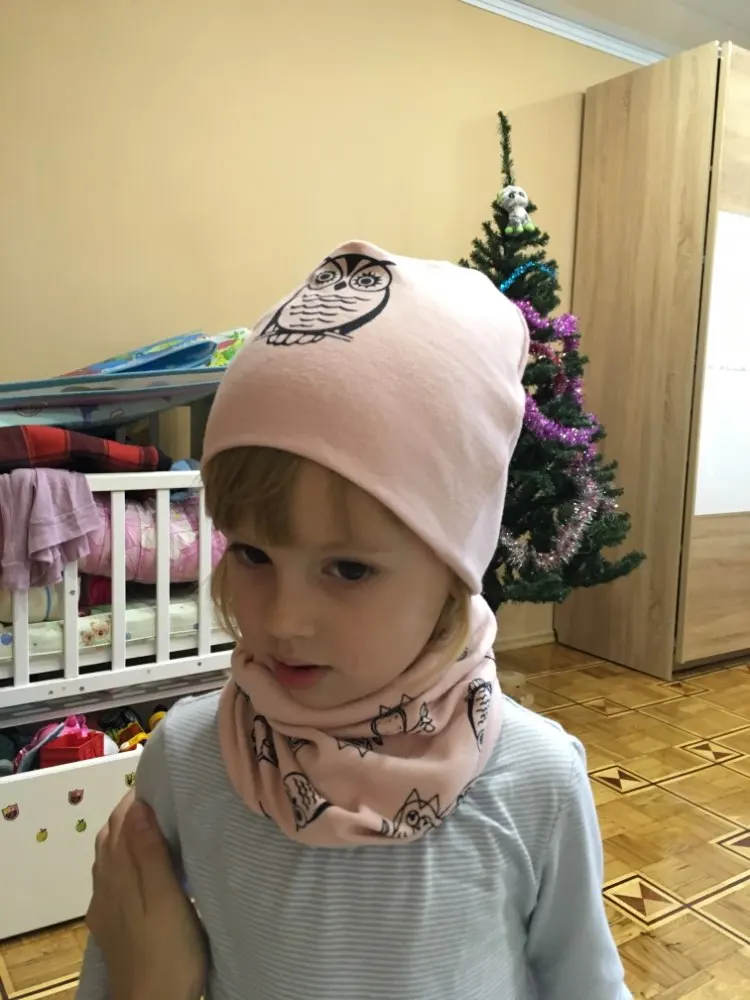 Коллекция года, весенний комплект для девочек, шапка, шарф, теплый плюшевый Комплект для мальчиков и девочек, шапка с воротником, детский шарф, детская шапка, шапочки, хлопковая детская шляпа, шарф