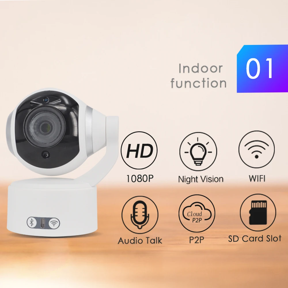 CTVMAN Wi Fi камера безопасности 1080p 2mp с Bluetooth динамиком PTZ Беспроводная IP мини