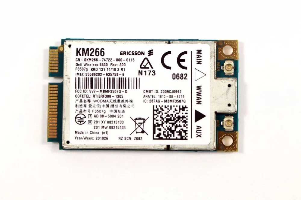 Карта для Ericsson Dell 5530 dw5530 PCIE WWAN WAN Card KM266 Мобильная широкополосная карта 3g HSDPA gps