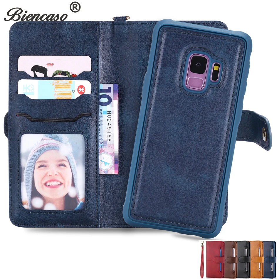 

For Samsung S9 Plus Case Leather Flip Wallet Multifunction Magnetic 2 in 1 Phone Case For Samsung Galaxy S8 Cover Coque B129