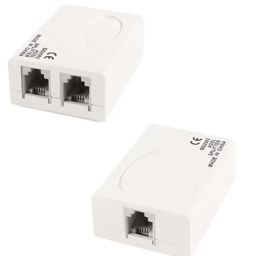 

ADSL Broadband Modem Phone Line Splitter Filter RJ11 RJ45 adapter White new