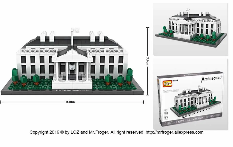 Mr. Froger LOZ Белый дом мини-блок всемирно известный архитектурный сериал США President дворец строительные модели классические игрушки