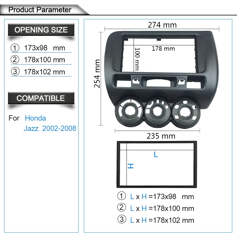 Двойной Din радио фасции Для Honda Jazz LHD или RHD CD gps DVD стерео CD панель головного устройства приборной панели Установка отделка комплект рамки