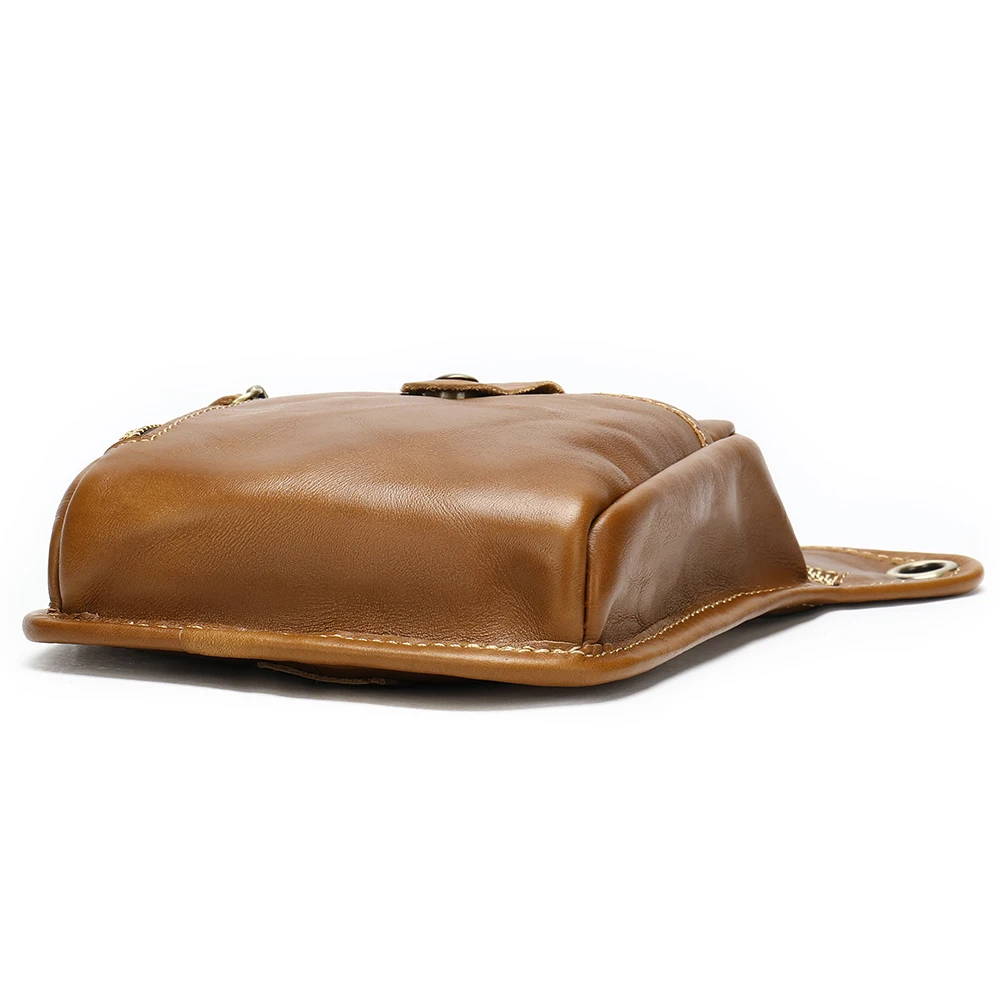 Genuine Leather Men Fanny Pack Waist Bag: Murse Man Purse