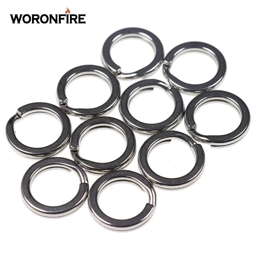 50pcs/100pcs Fishing Solid Ring 304 Stainless Steel Fishing Bait Connecting Ring Jigging Loop For Blank Crank Bait Connector