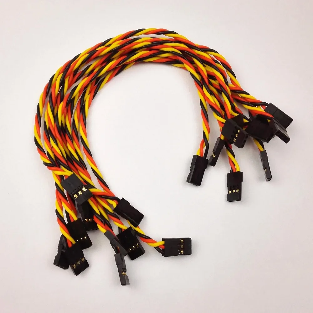 10 pcs RC Servo Extension Lead Wire JR 10cm Male to Male Plug Servo