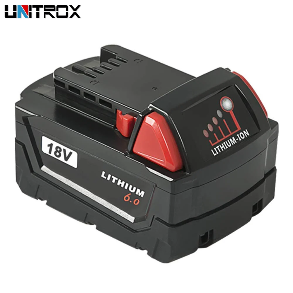 

18V 6.0AH Li-Ion Replacement Battery Compatible with Milwaukee 48-11-1852 M18 REDLITHIUM XC M18 48-11-1850 48-11-1852 48-11-1820
