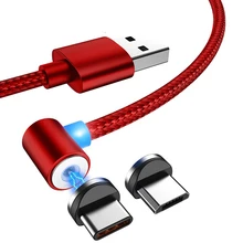 Магнитный кабель для зарядки типа C l-линия 2.1A 90 градусов Micro USB C кабель для USB шнур быстрое зарядное устройство магнит для samsung S9 huawei