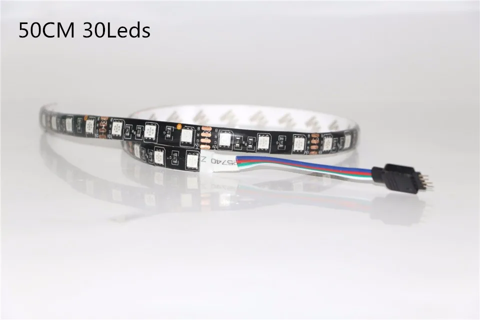 DC12V SMD5050 RGB Светодиодные ленты 60 светодиодный s/m Водонепроницаемый ленточный светильник 0,5 м 30 светодиодный s/1 м 60 светодиодный s/2 м 120 светодиодный s ПХБ черного rgb-лента