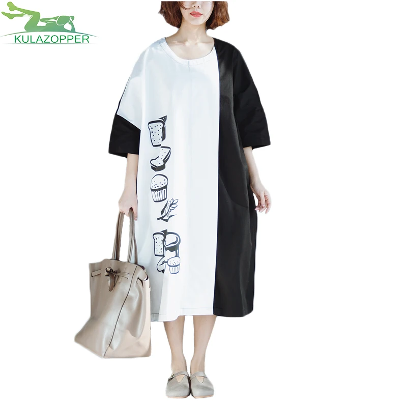 KULAZOPPER New 2018 European Casual Style Women Clothing Batwing Sleeve